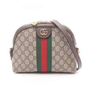 GUCCI Authentic Brown Leather Shoulder Bag